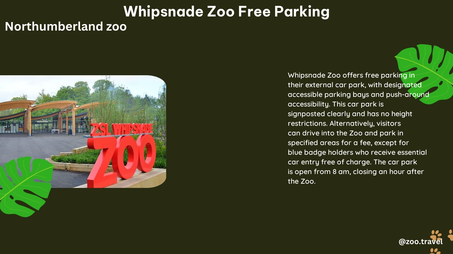 whipsnade zoo free parking