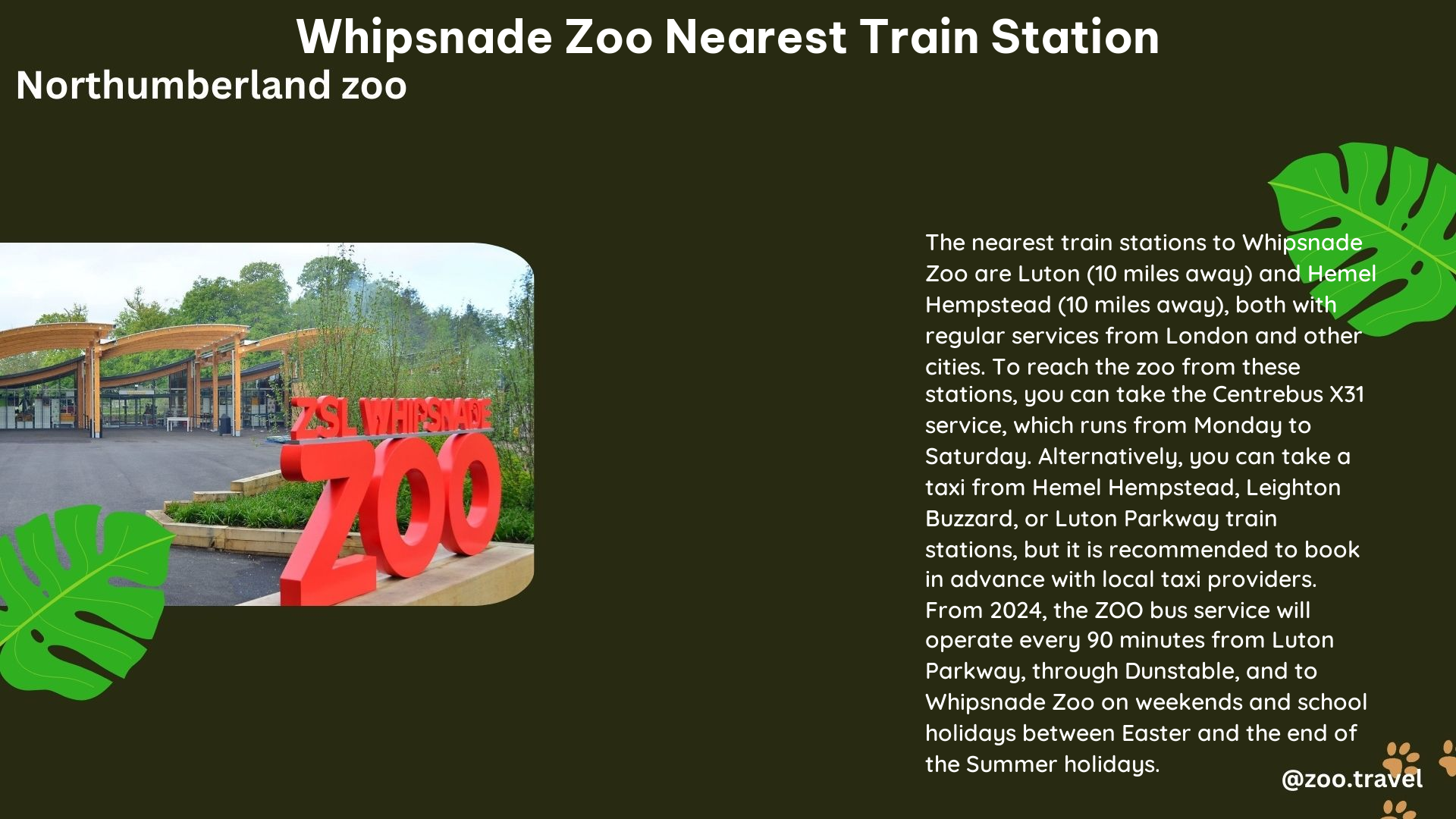 whipsnade zoo nearest train station