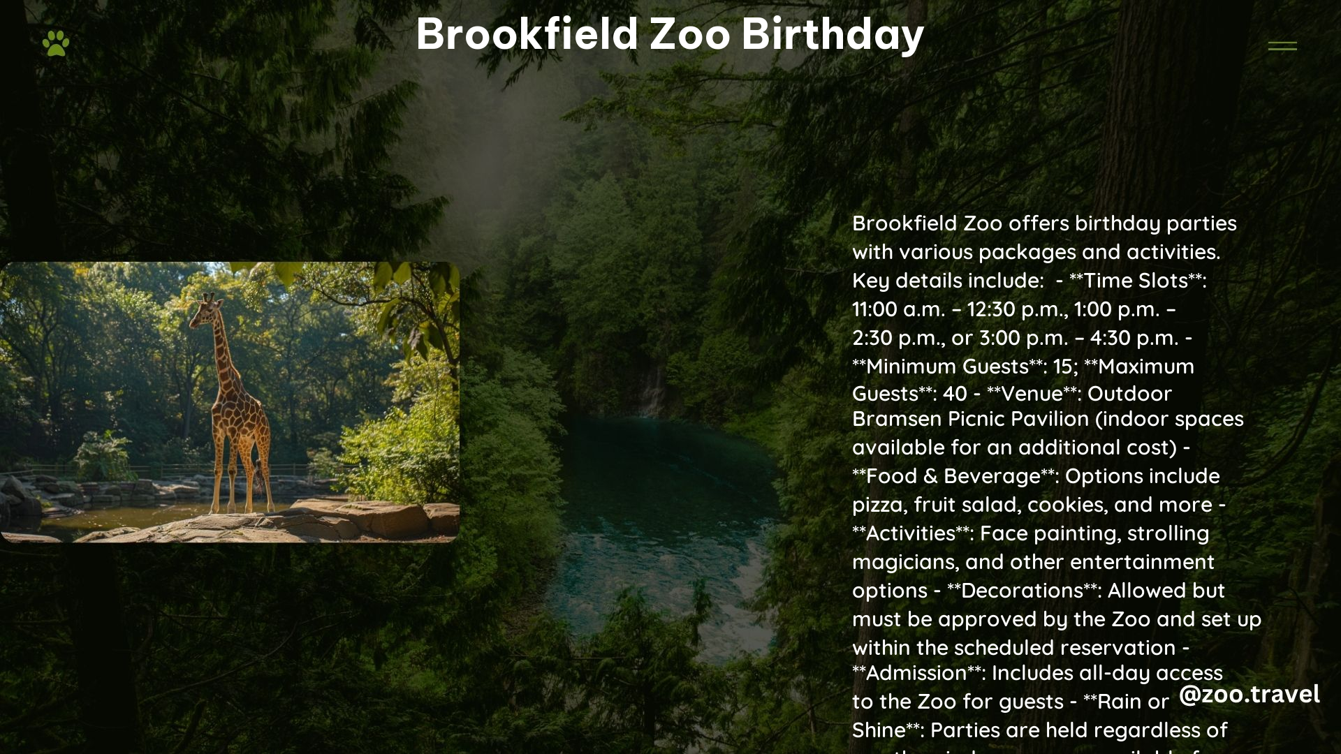 Brookfield Zoo Birthday