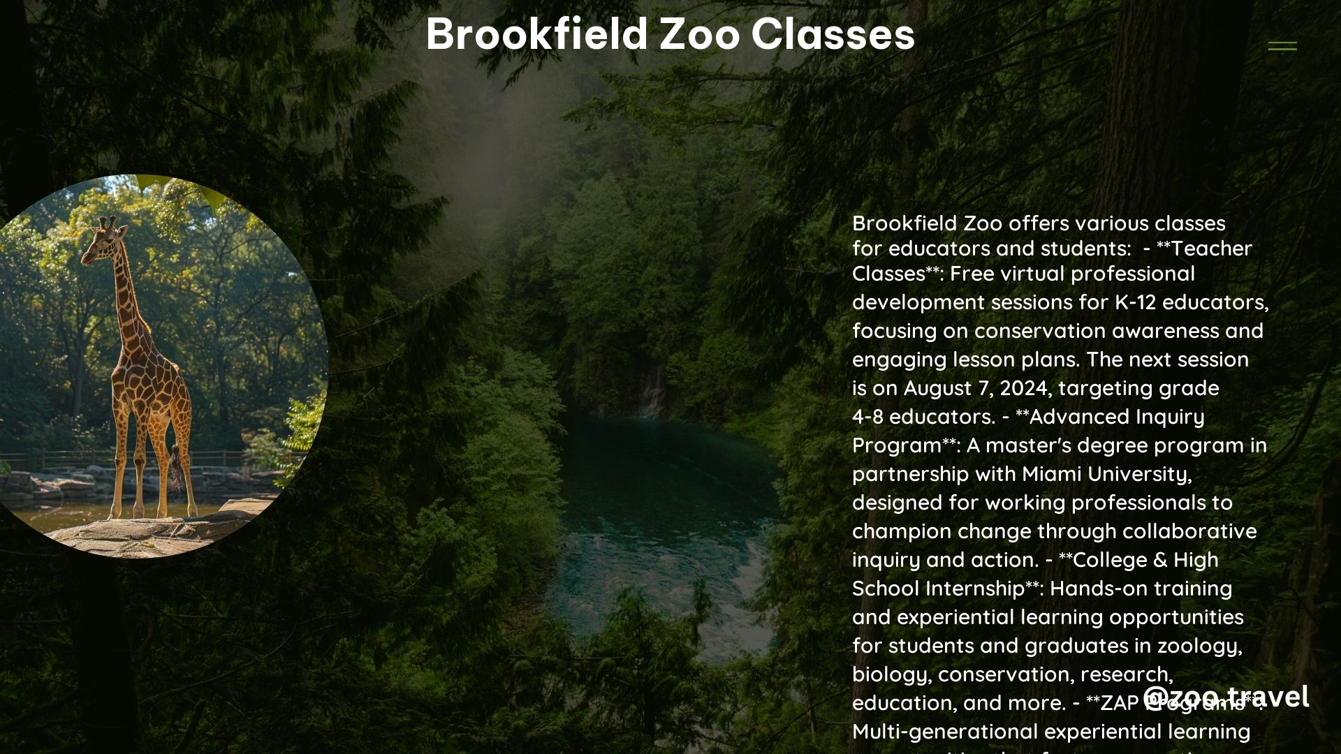 Brookfield Zoo Classes