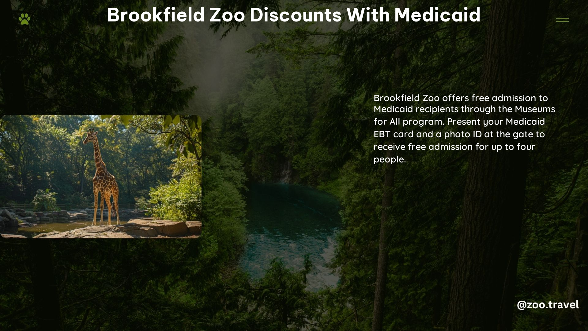 Brookfield Zoo Discounts With Medicaid