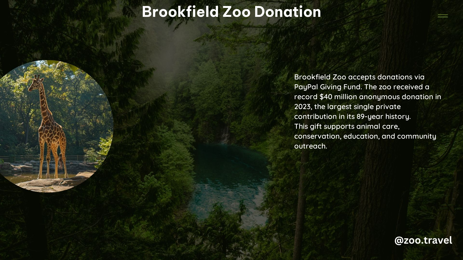 Brookfield Zoo Donation