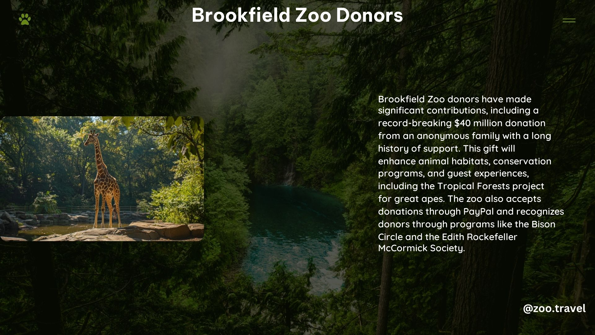 Brookfield Zoo Donors