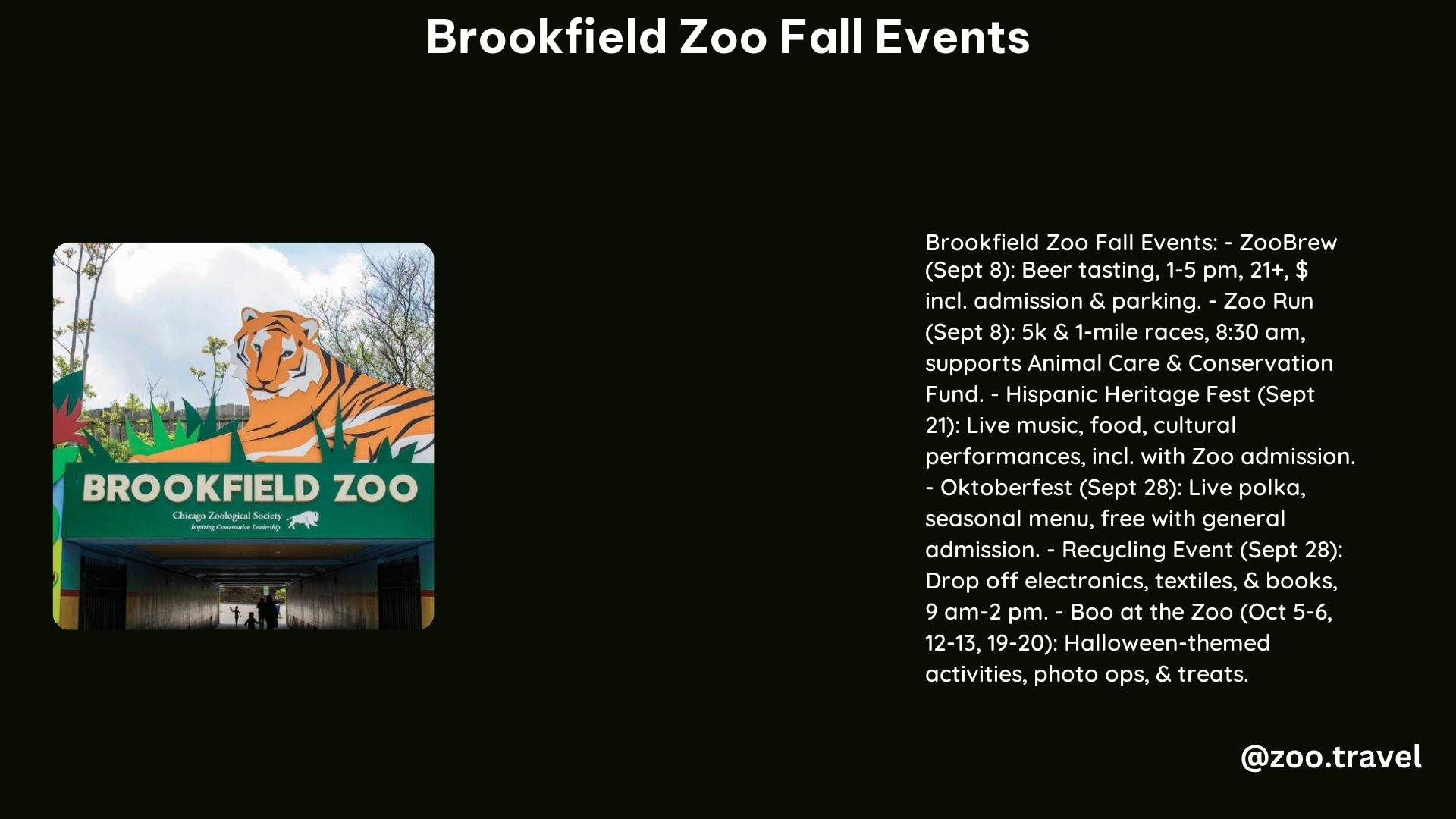 Brookfield Zoo Fall Events