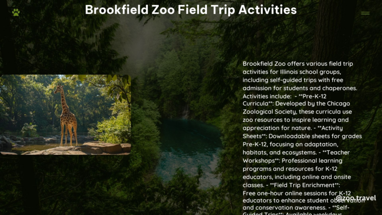 Brookfield Zoo Field Trip Activities