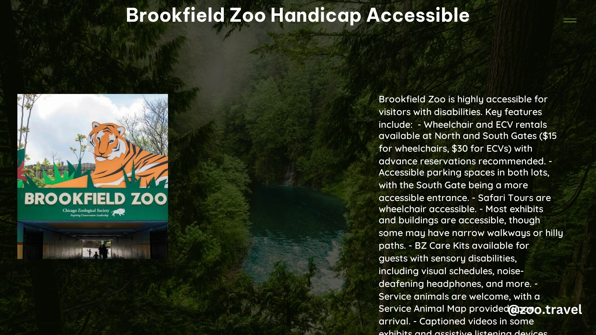 Brookfield Zoo Handicap Accessible