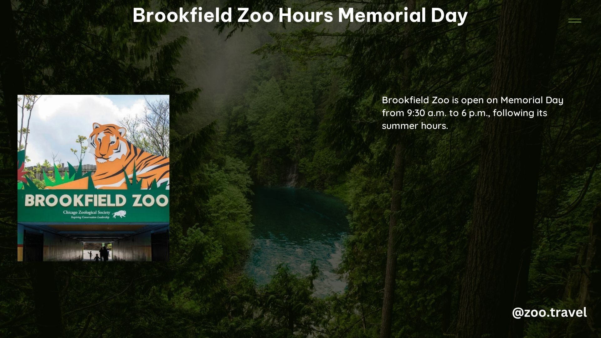 Brookfield Zoo Hours Memorial Day