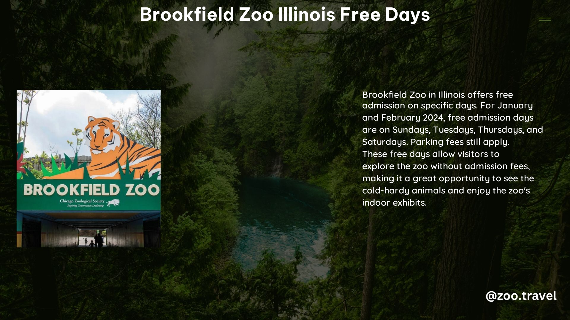 Brookfield Zoo Illinois Free Days