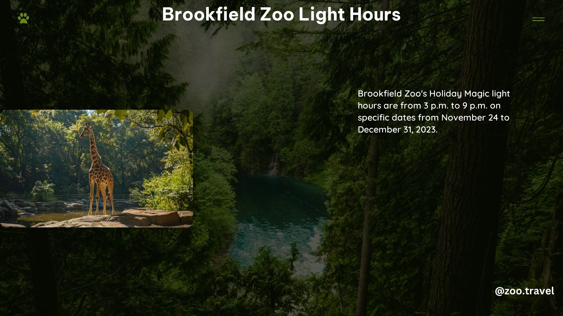 Brookfield Zoo Light Hours