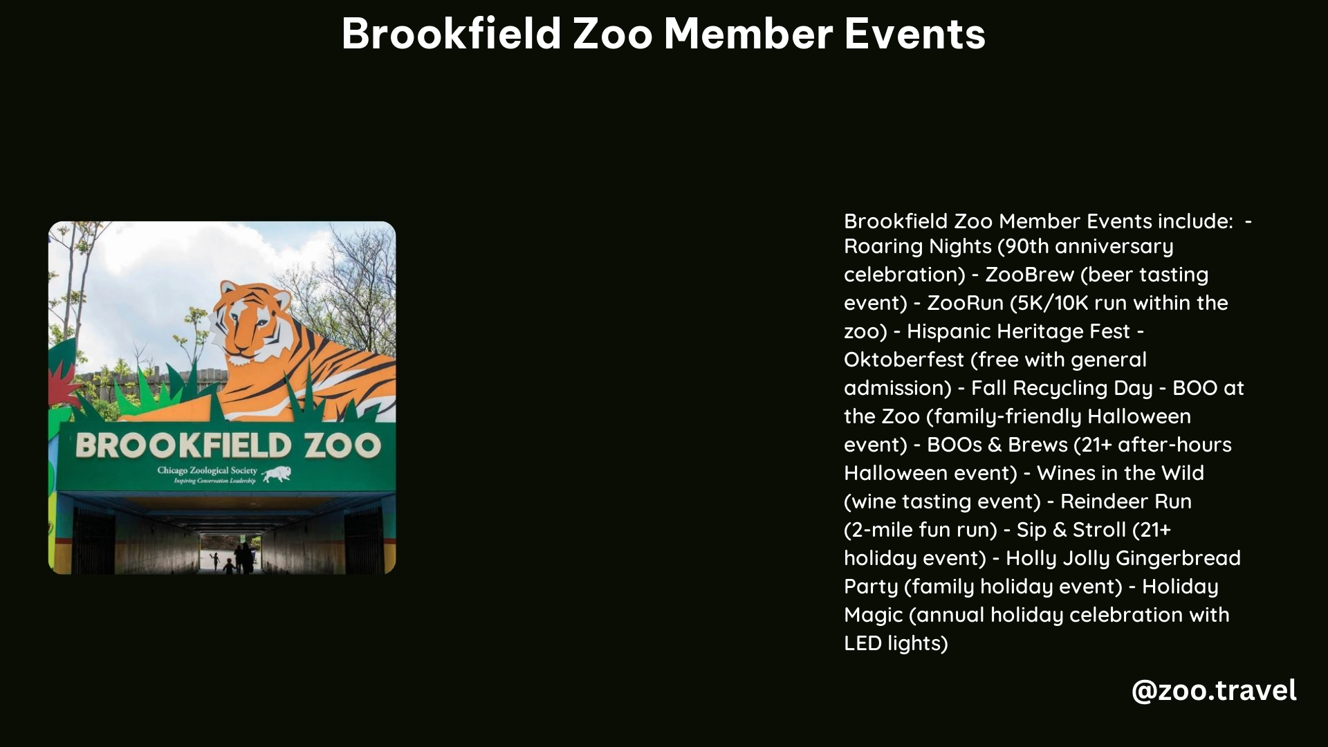 Brookfield Zoo Member Events