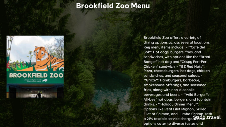 Brookfield Zoo Menu