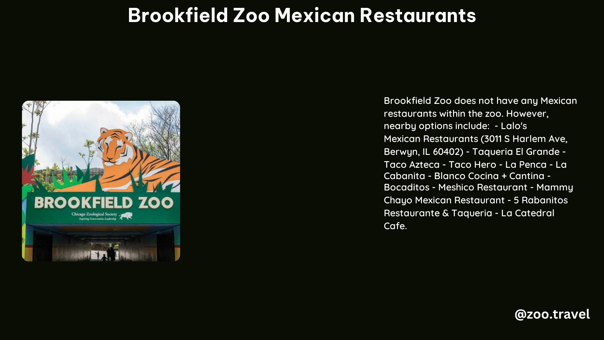 Brookfield Zoo Mexican Restaurants