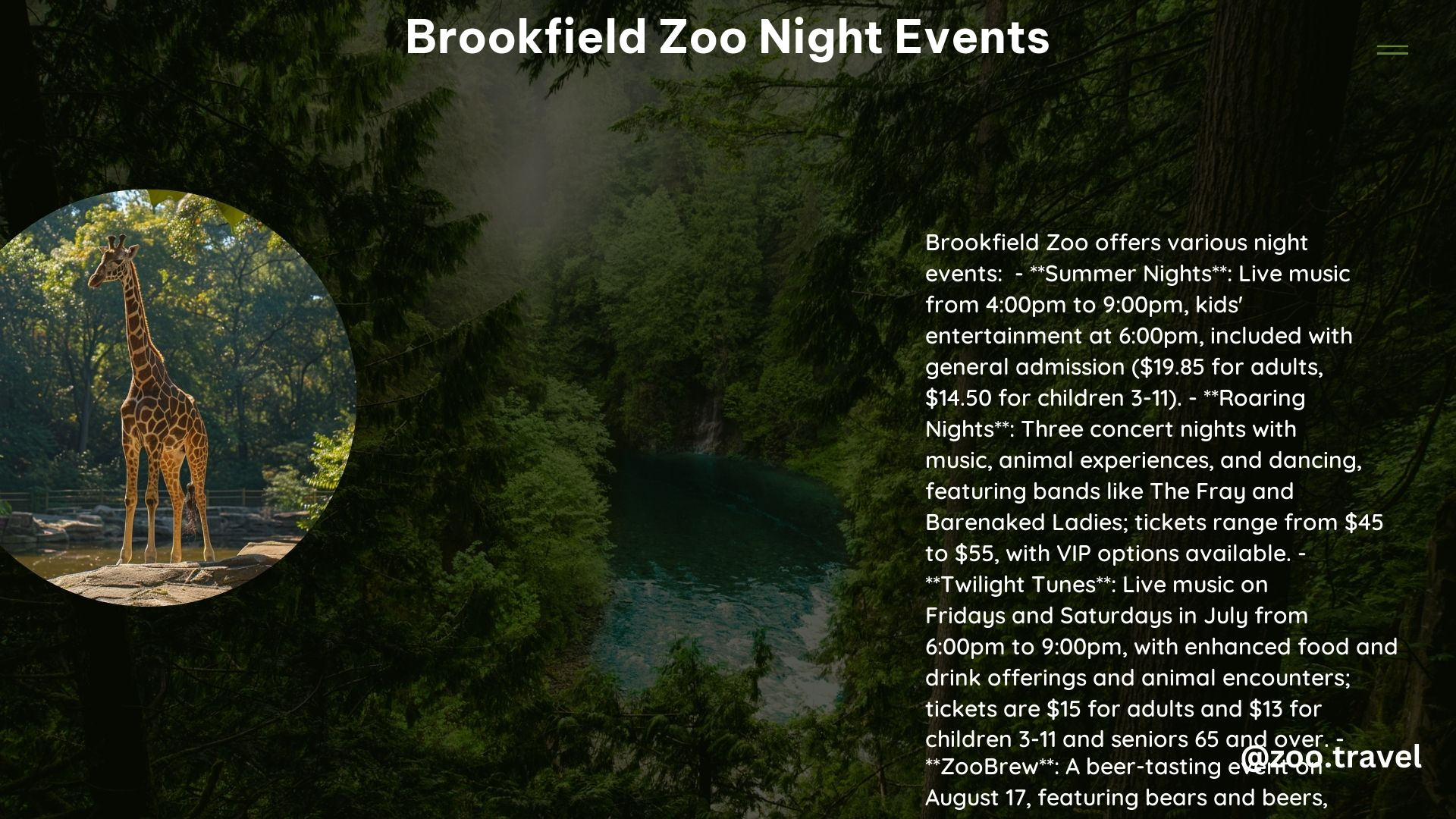 Brookfield Zoo Night Events