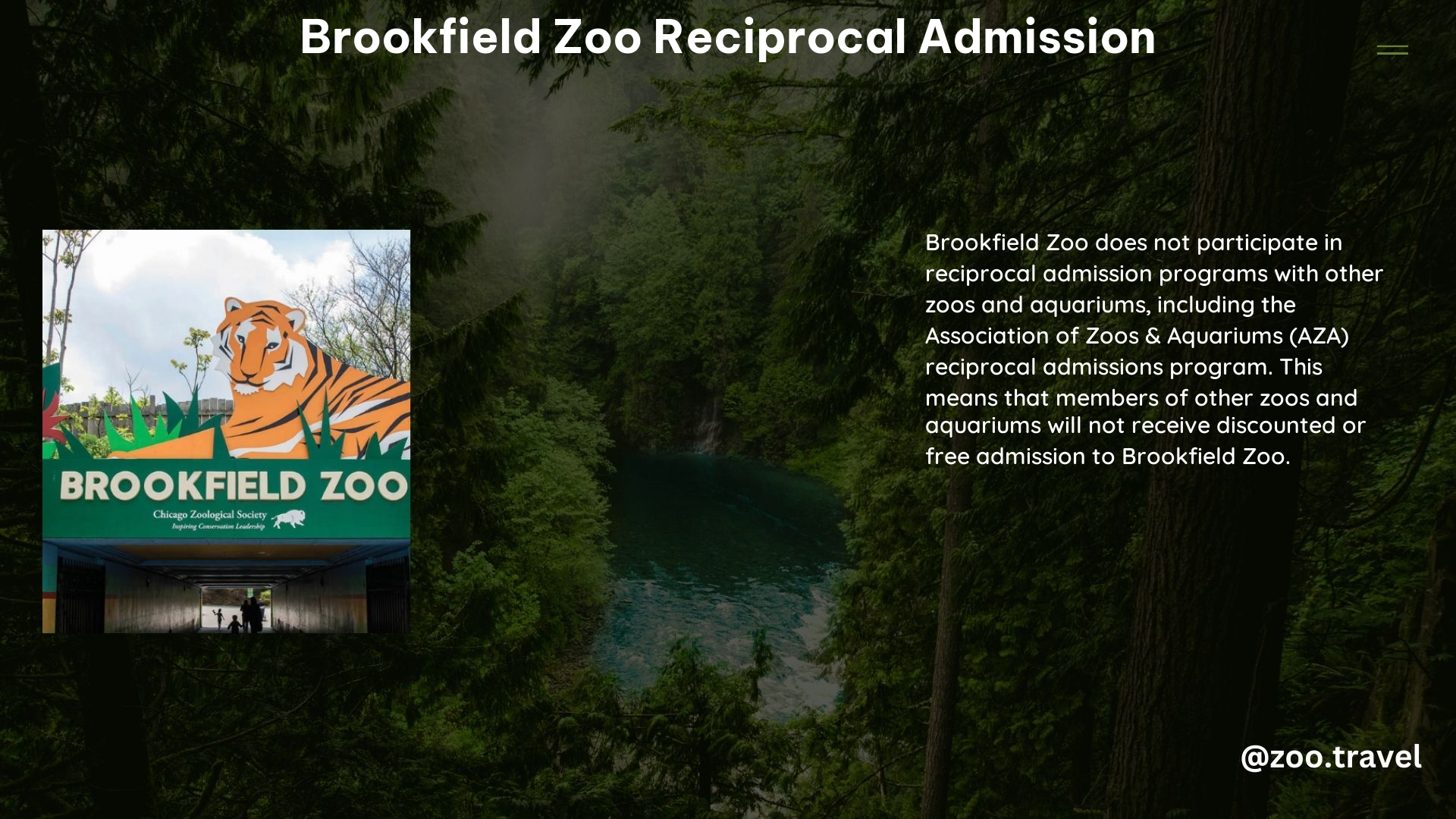 Brookfield Zoo Reciprocal Admission