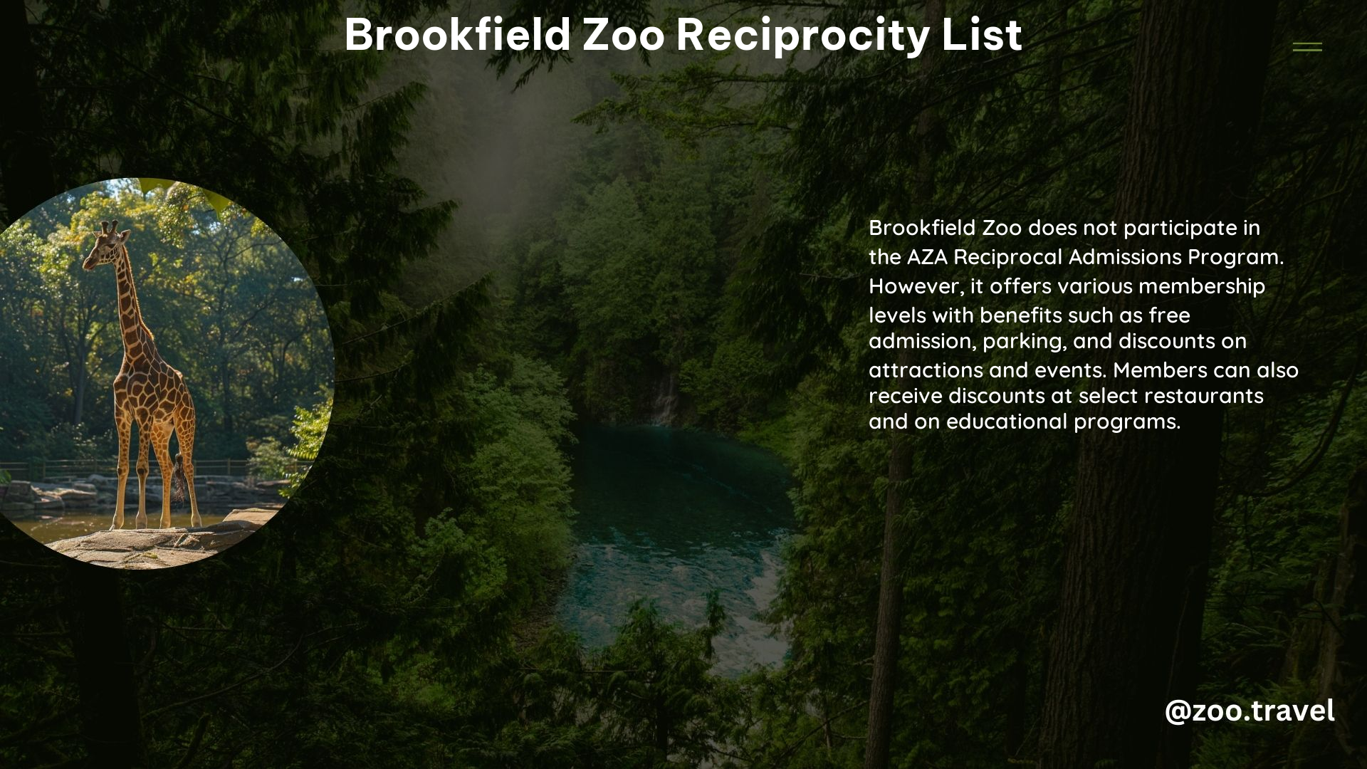 Brookfield Zoo Reciprocity List