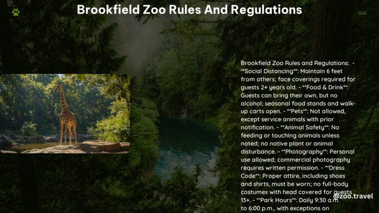 Brookfield Zoo Rules and Regulations