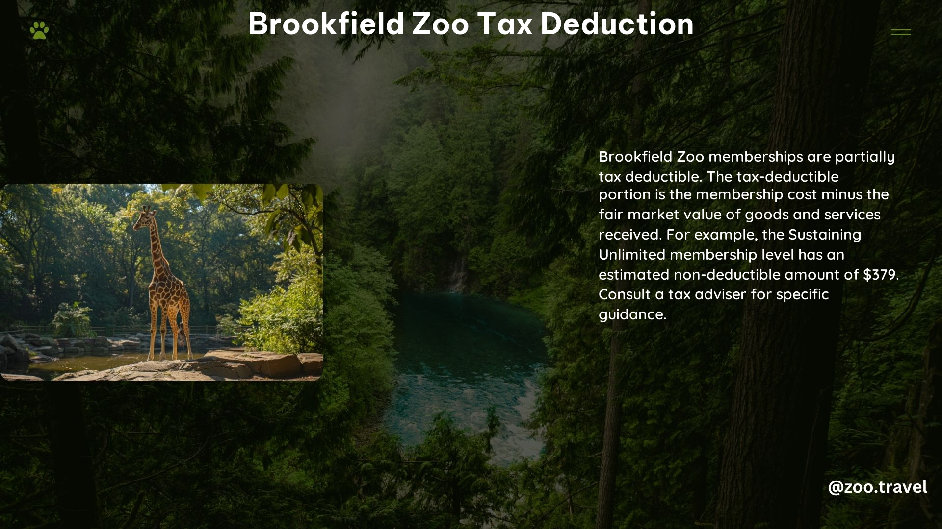 Brookfield Zoo Tax Deduction