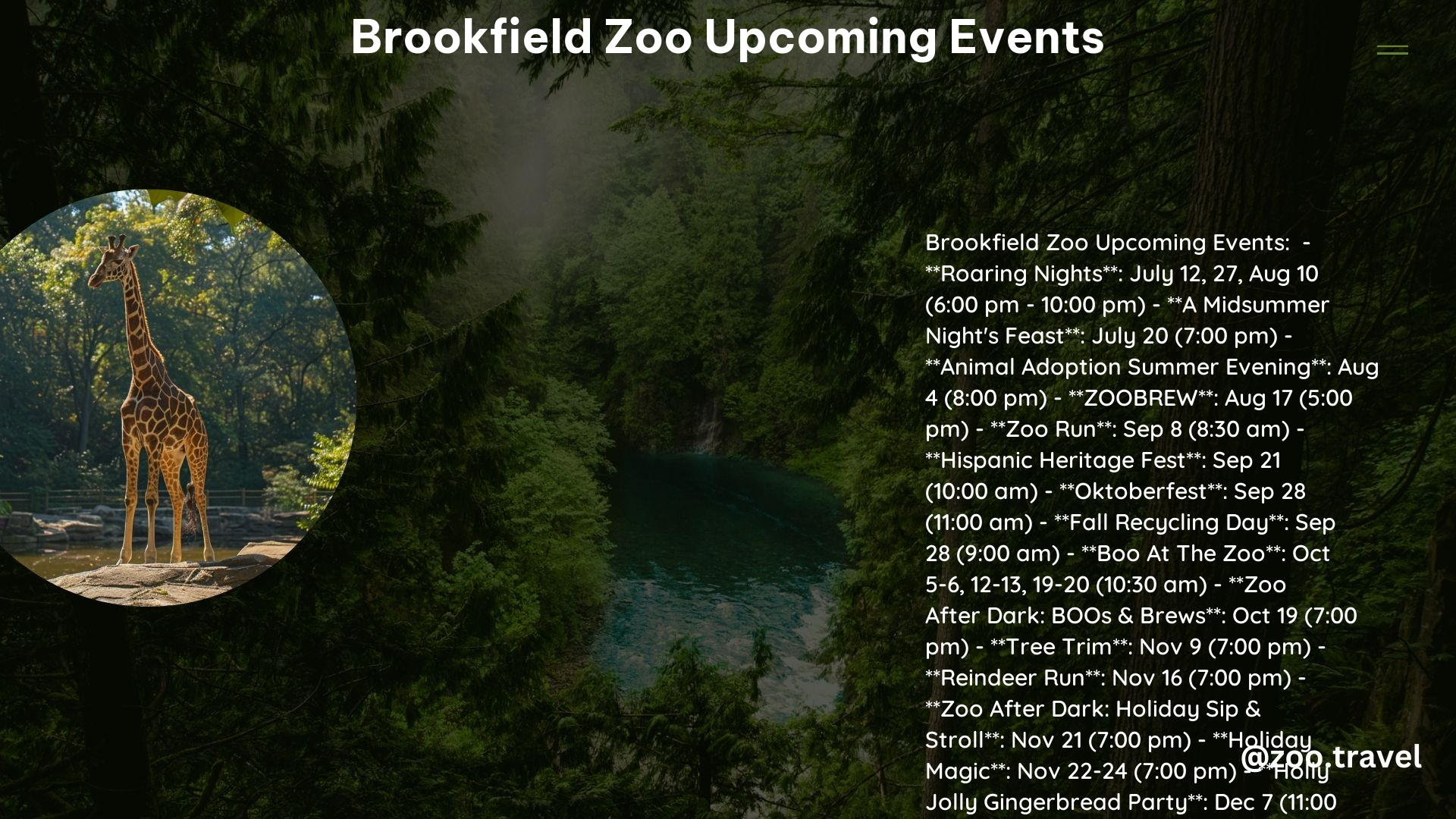 Brookfield Zoo Upcoming Events