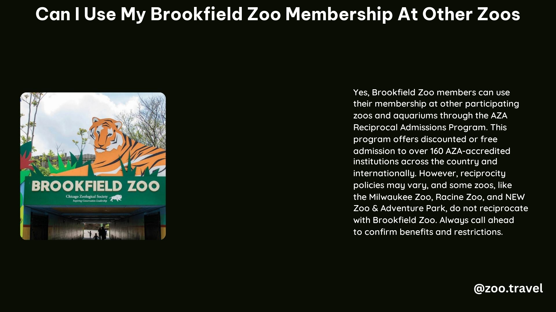 Can I Use My Brookfield Zoo Membership at Other Zoos