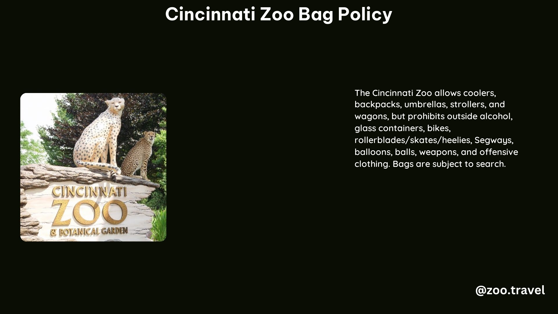 Cincinnati Zoo Bag Policy