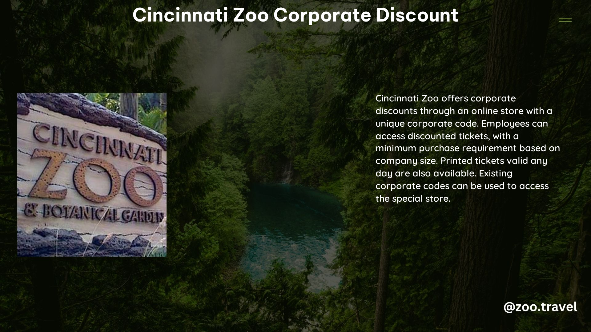 Cincinnati Zoo Corporate Discount