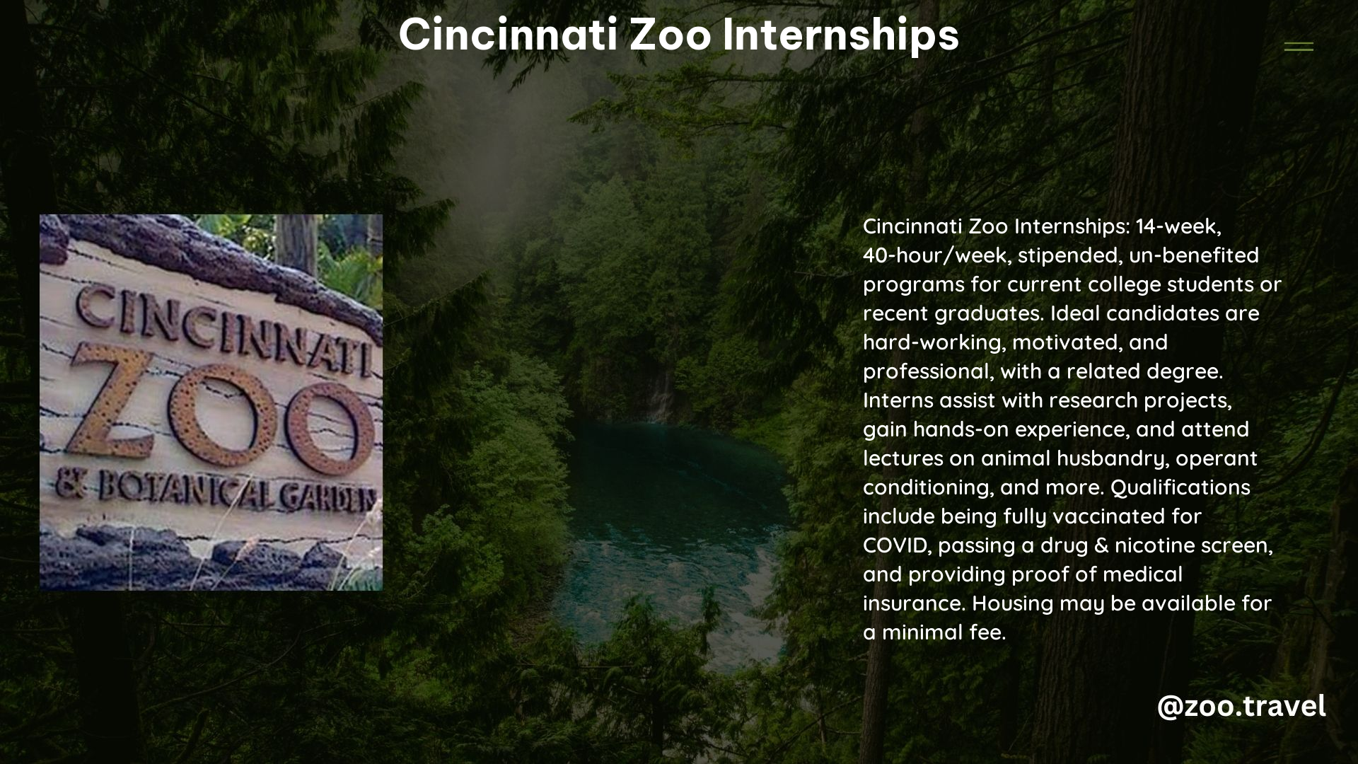 Cincinnati Zoo Internships