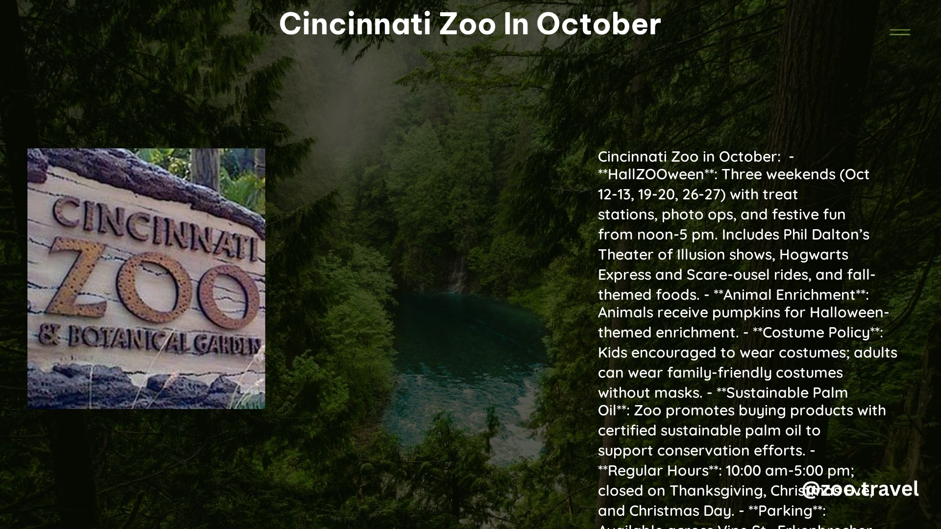 Cincinnati Zoo in October