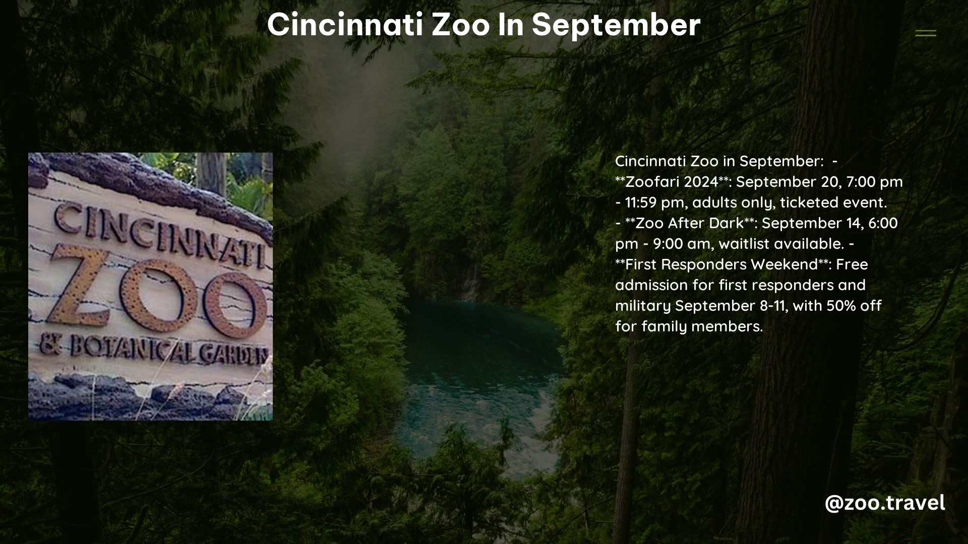 Cincinnati Zoo in September