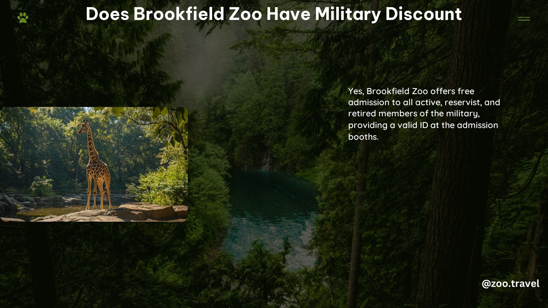 Does Brookfield Zoo Have Military Discount