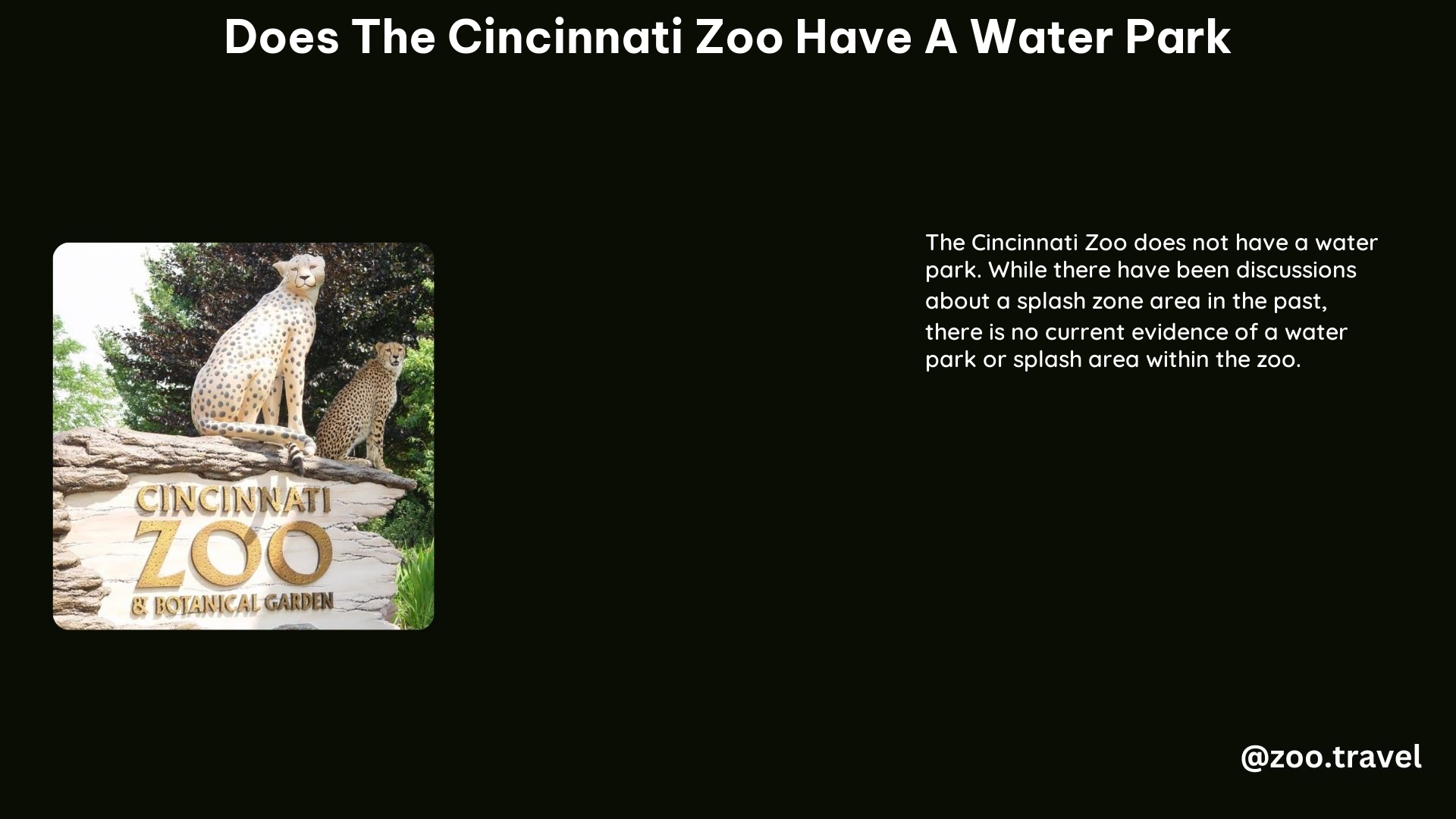 Does the Cincinnati Zoo Have a Water Park