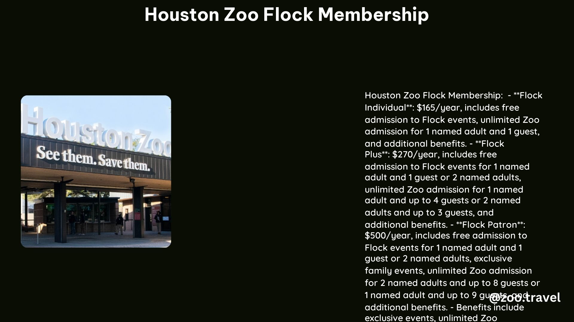 Houston Zoo Flock Membership