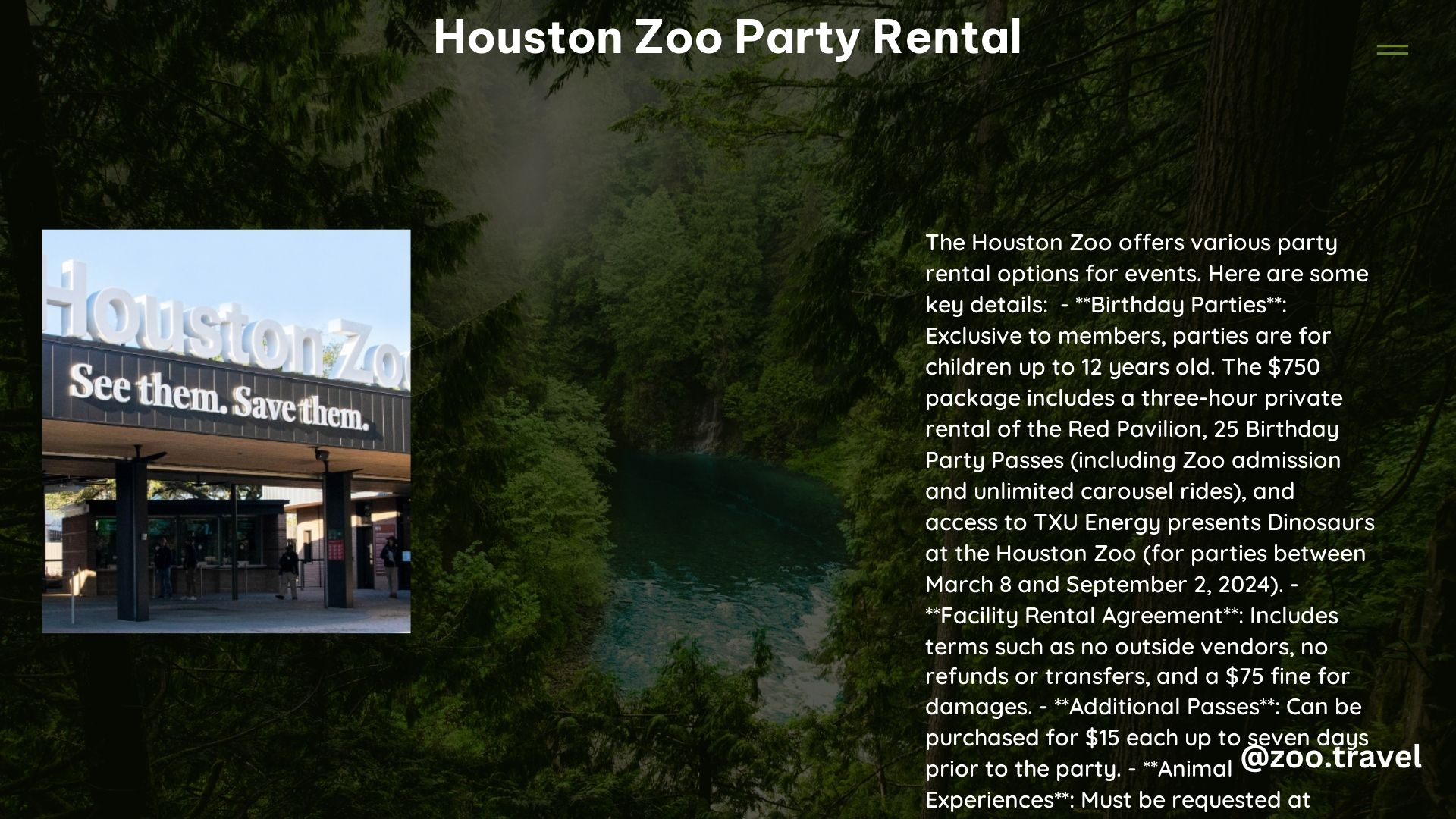 Houston Zoo Party Rental