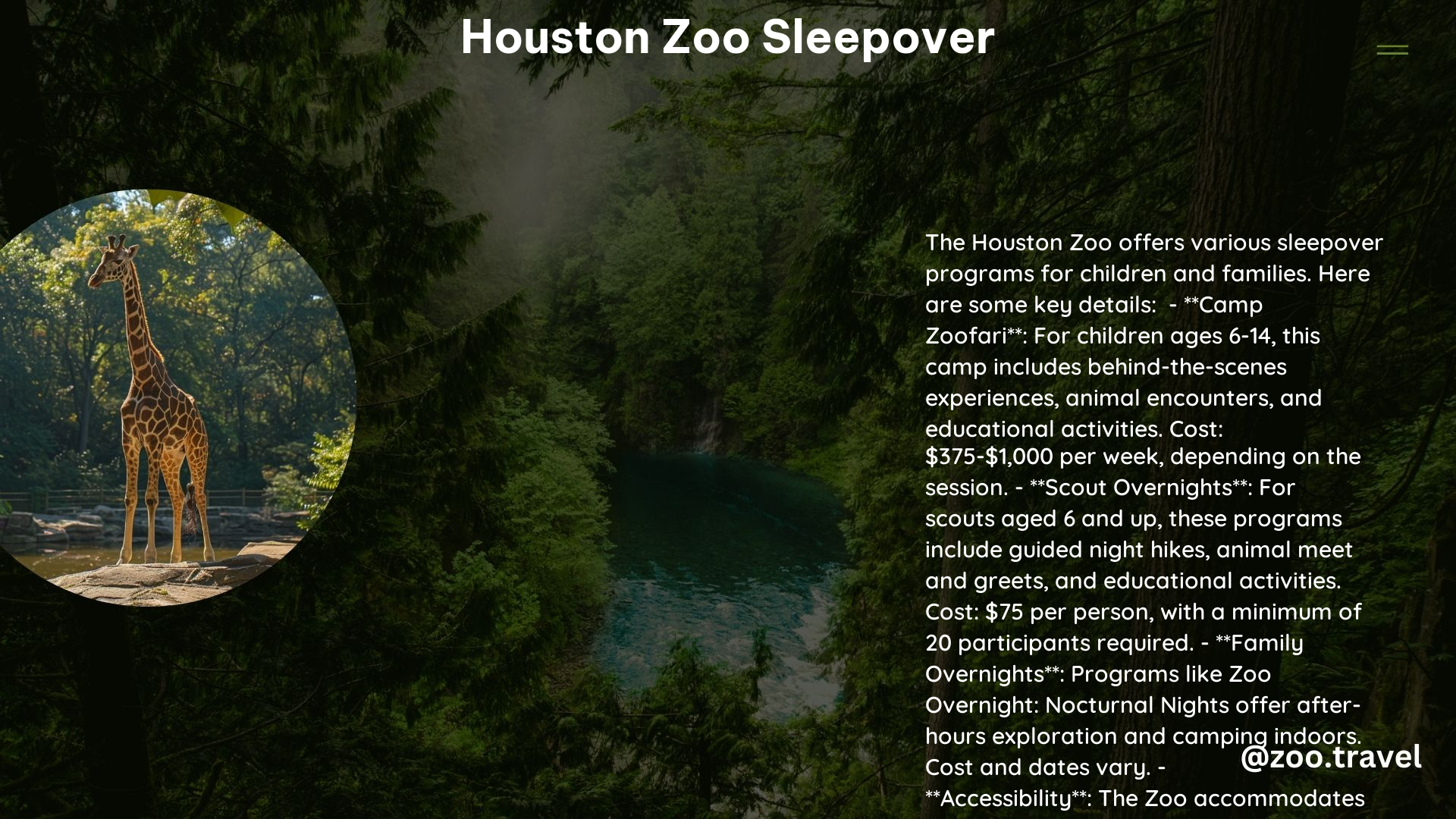 Houston Zoo Sleepover