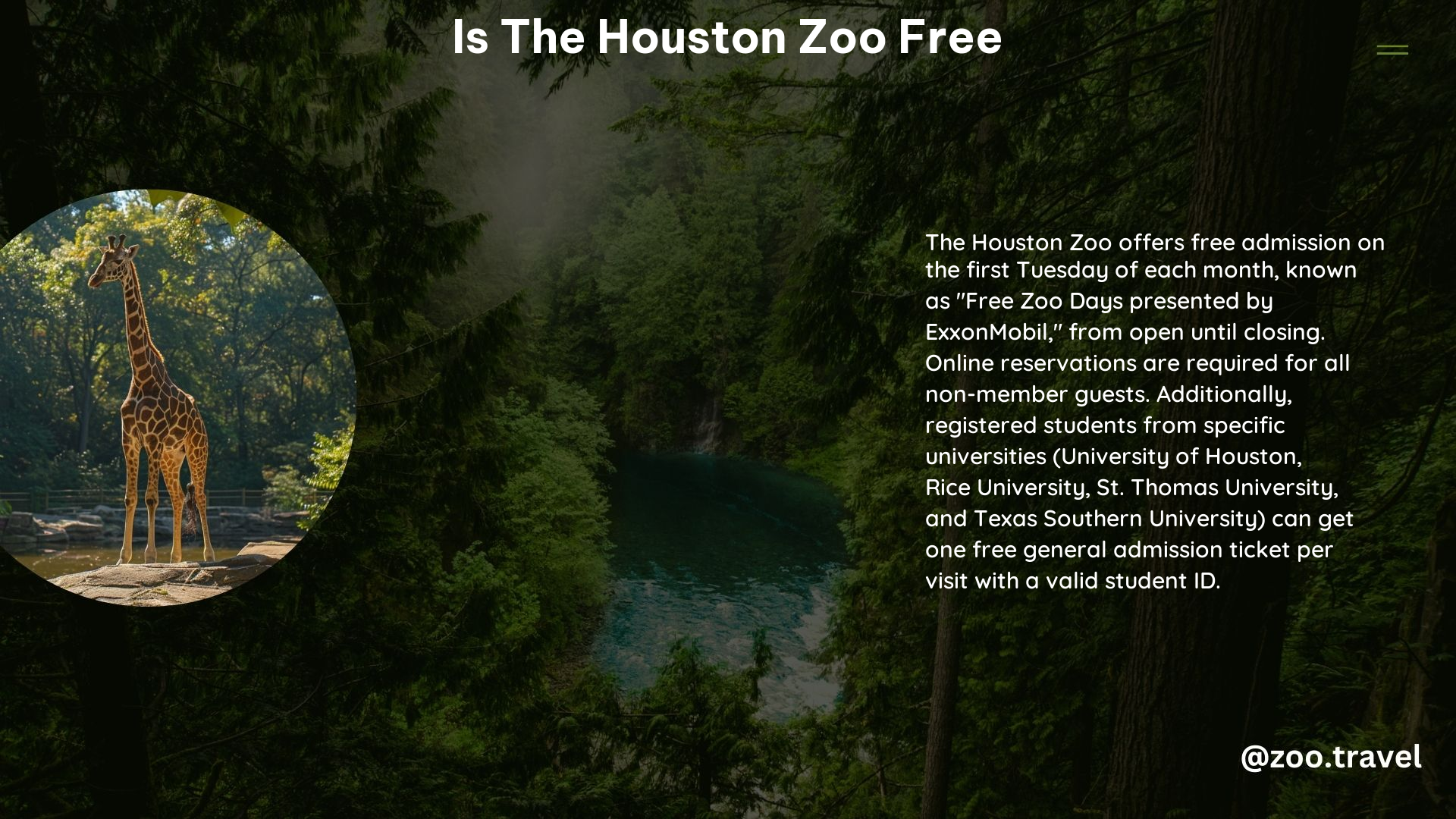 Is the Houston Zoo Free