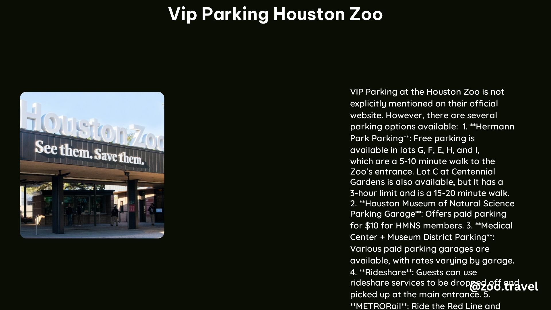 VIP Parking Houston Zoo