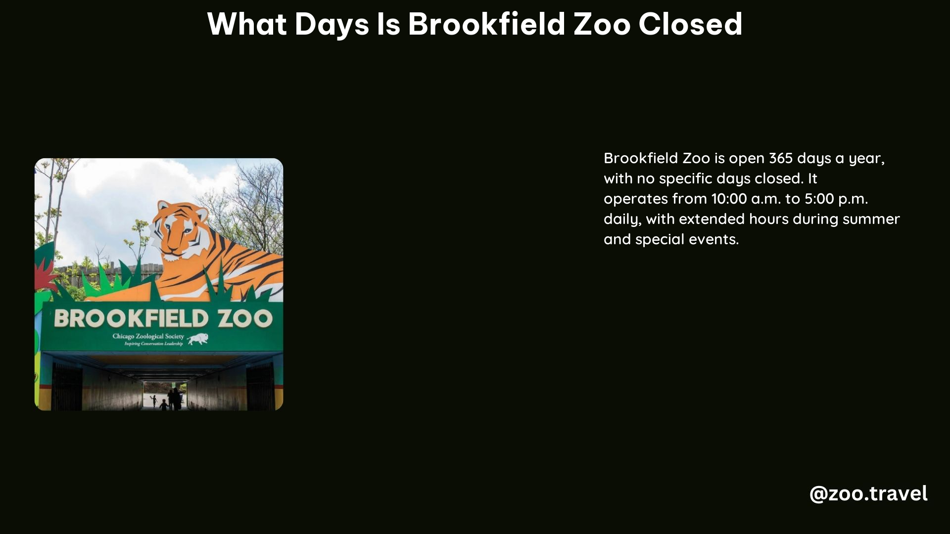 What Days Is Brookfield Zoo Closed