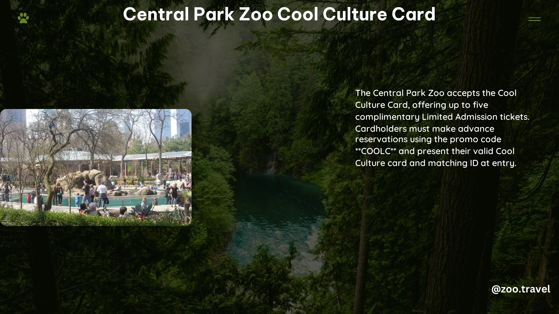 Central Park Zoo Cool Culture Card