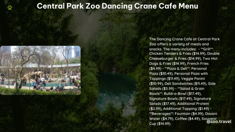 Central Park Zoo Dancing Crane Cafe Menu