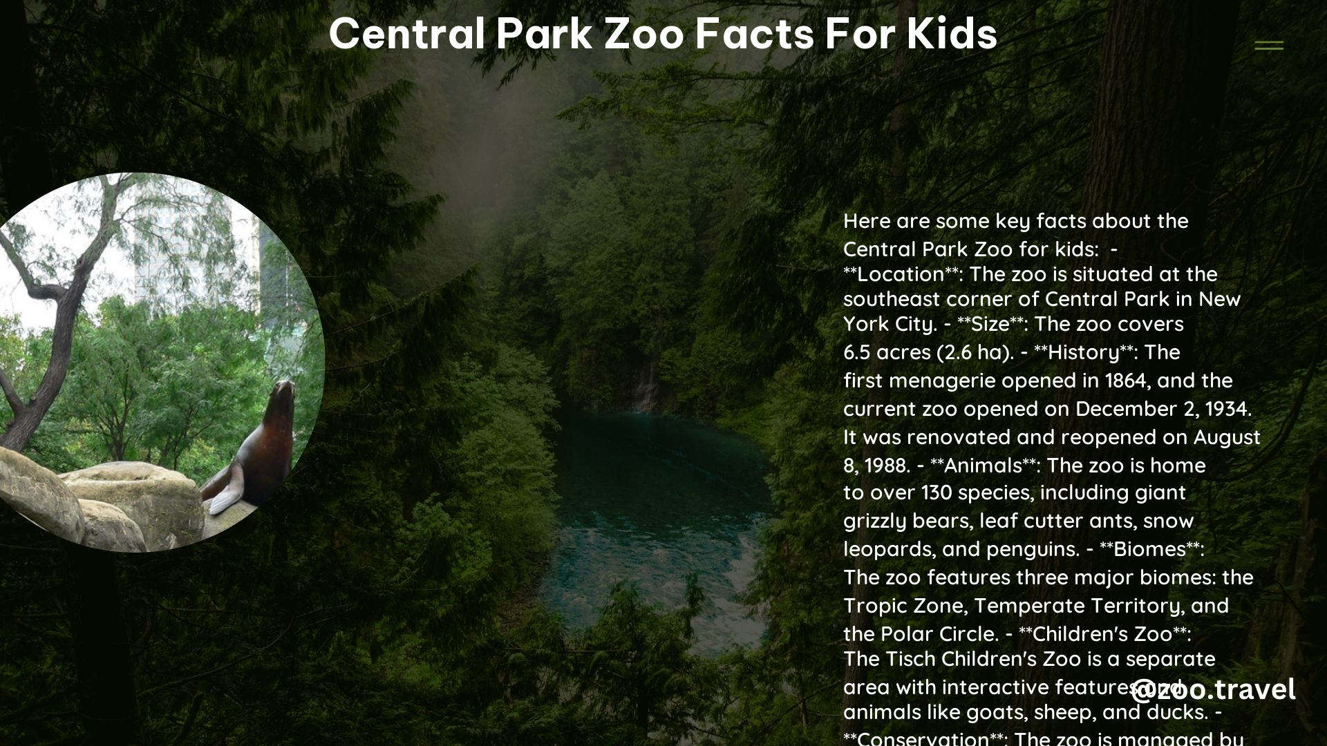 Central Park Zoo Facts for Kids