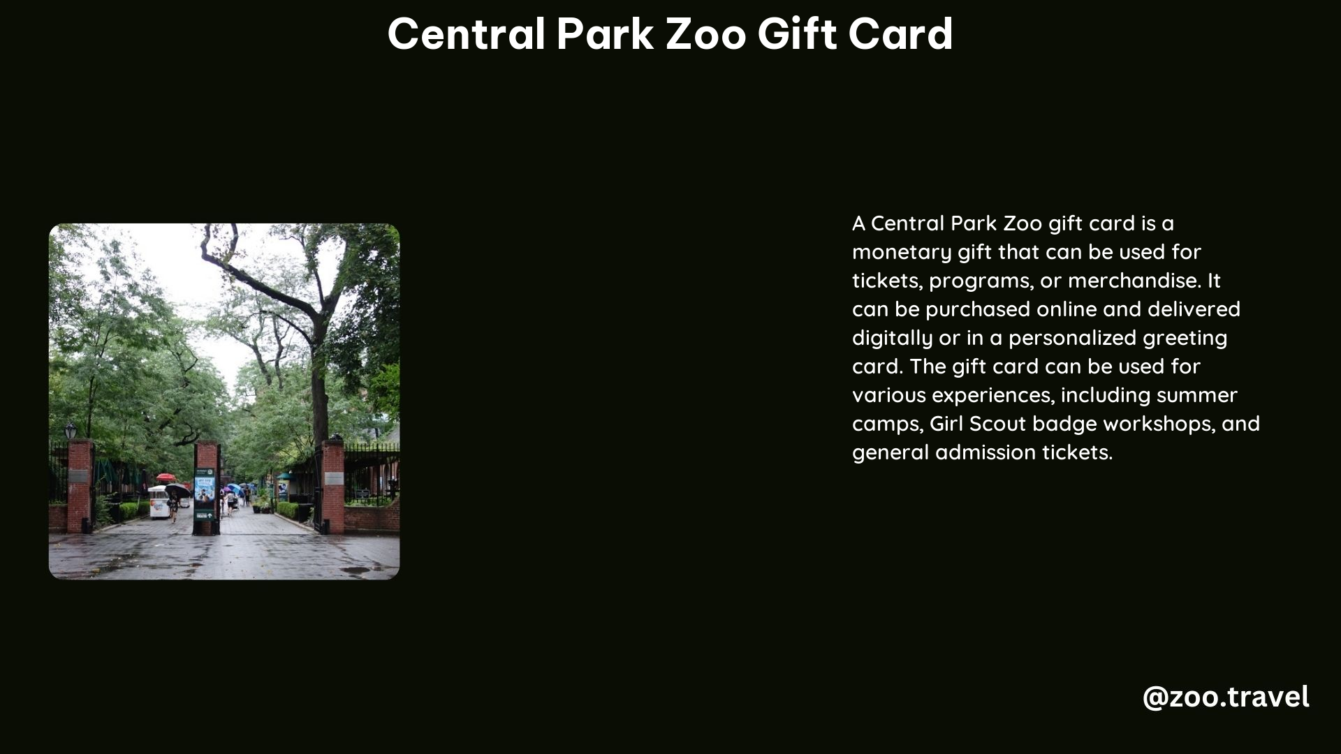 Central Park Zoo Gift Card