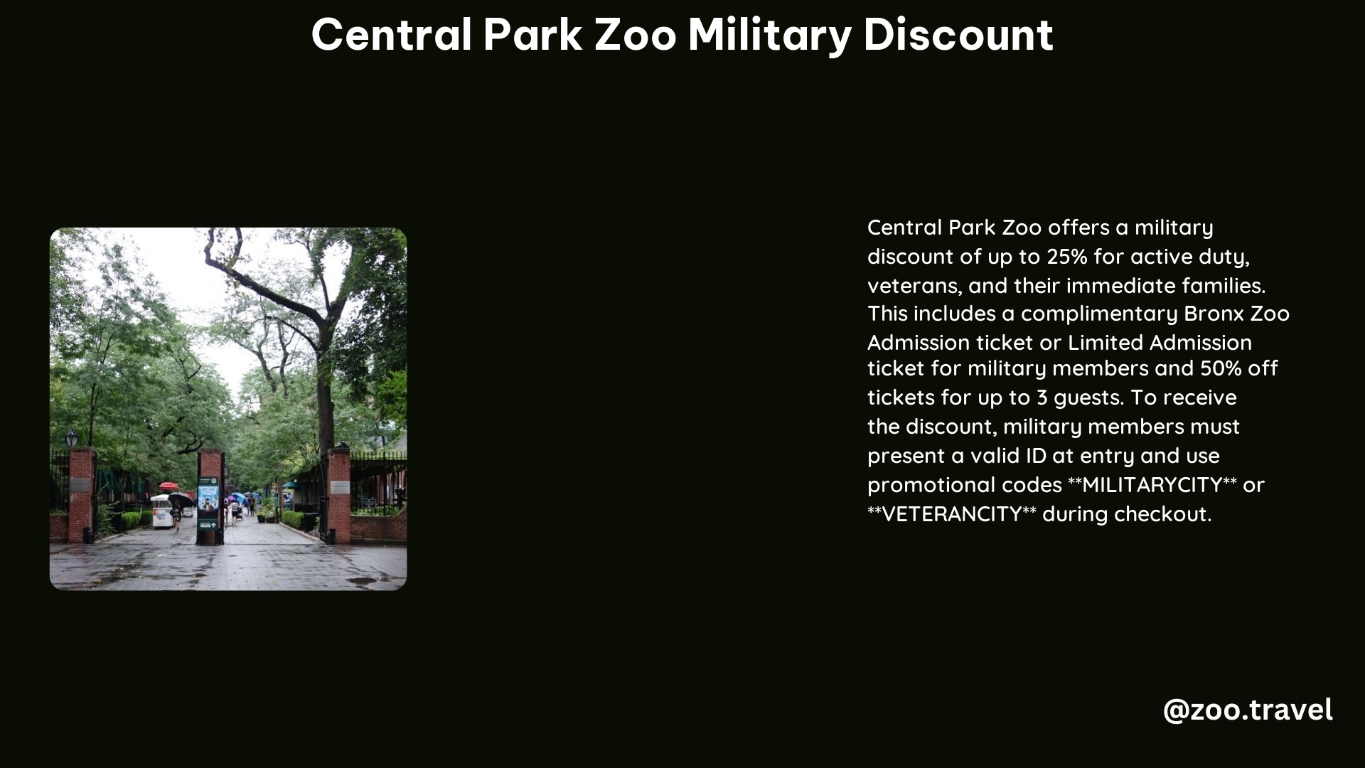 Central Park Zoo Military Discount