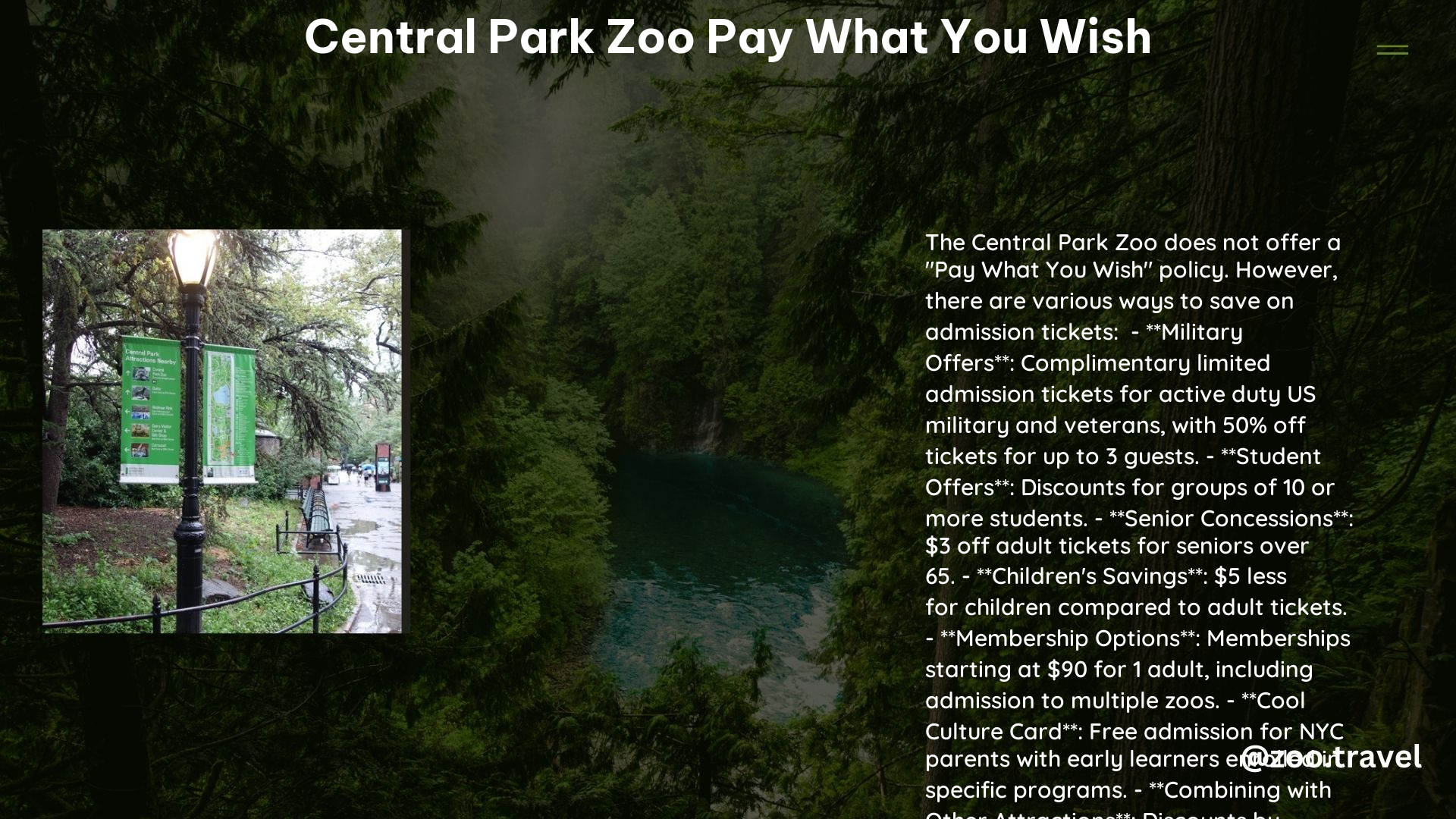 Central Park Zoo Pay What You Wish