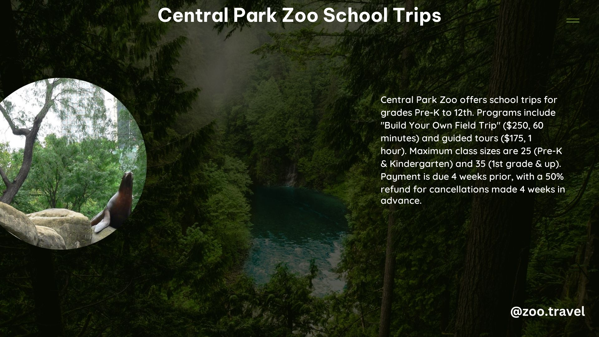 Central Park Zoo School Trips