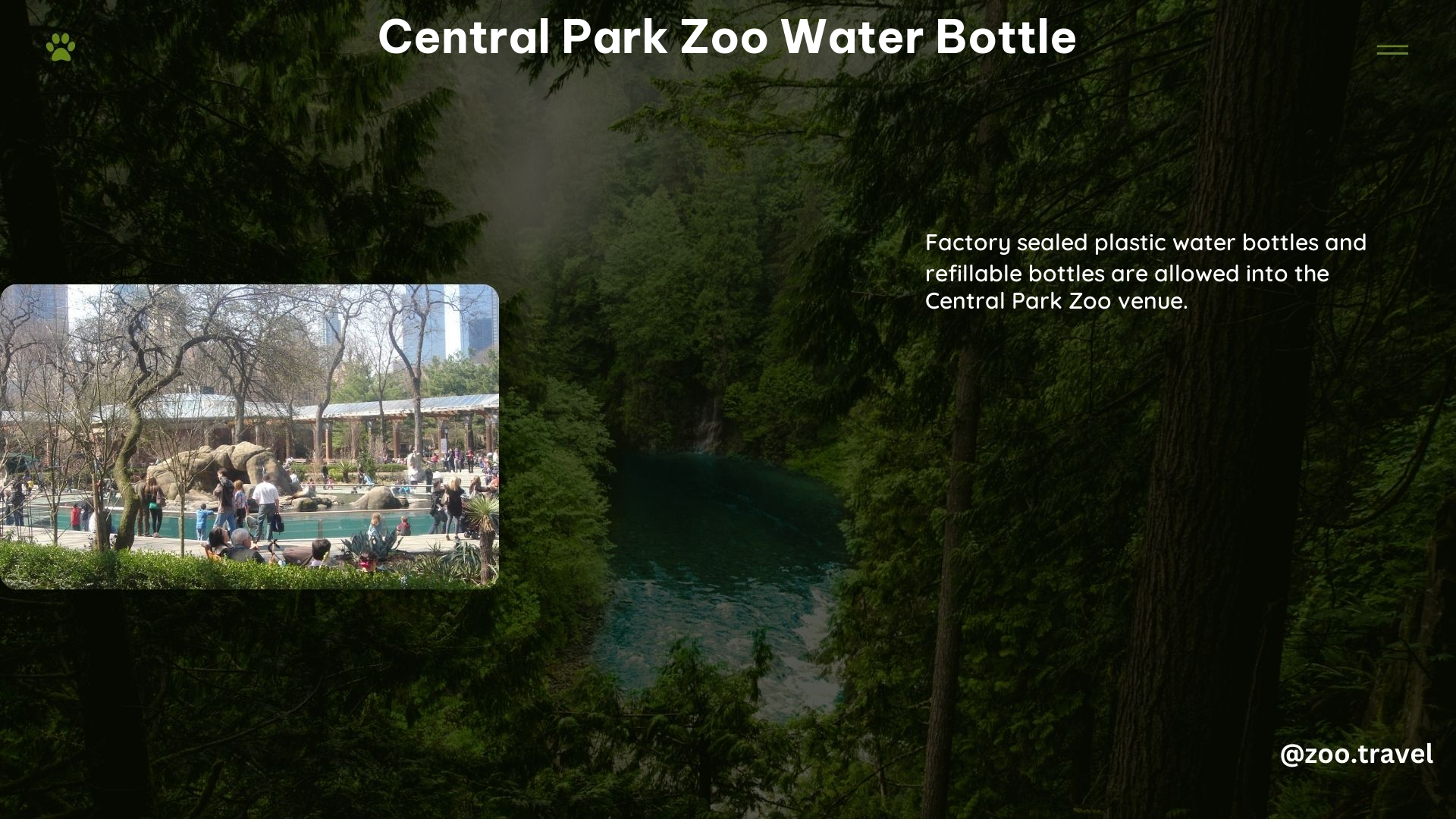 Central Park Zoo Water Bottle