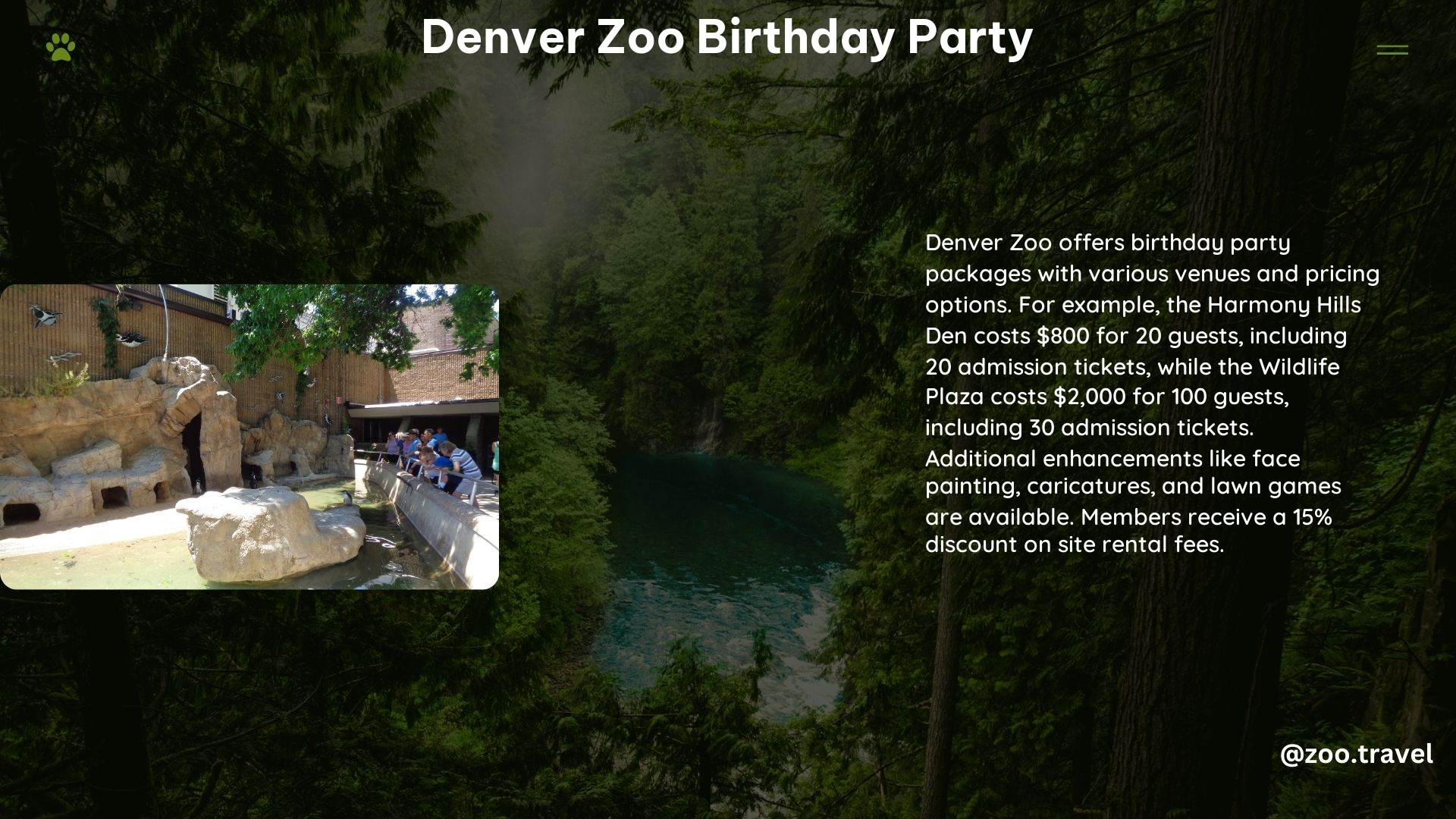 Denver Zoo Birthday Party