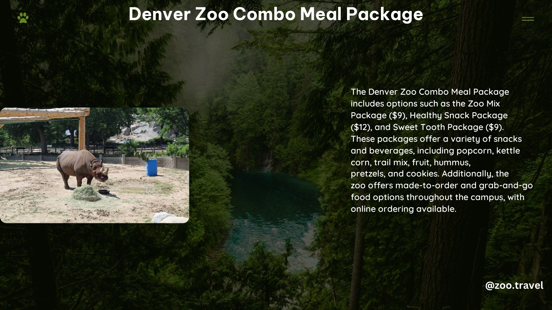 Denver Zoo Combo Meal Package