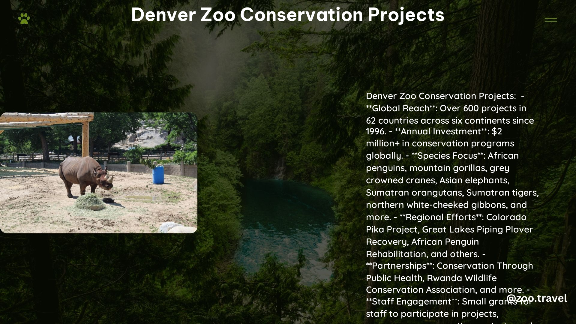 Denver Zoo Conservation Projects