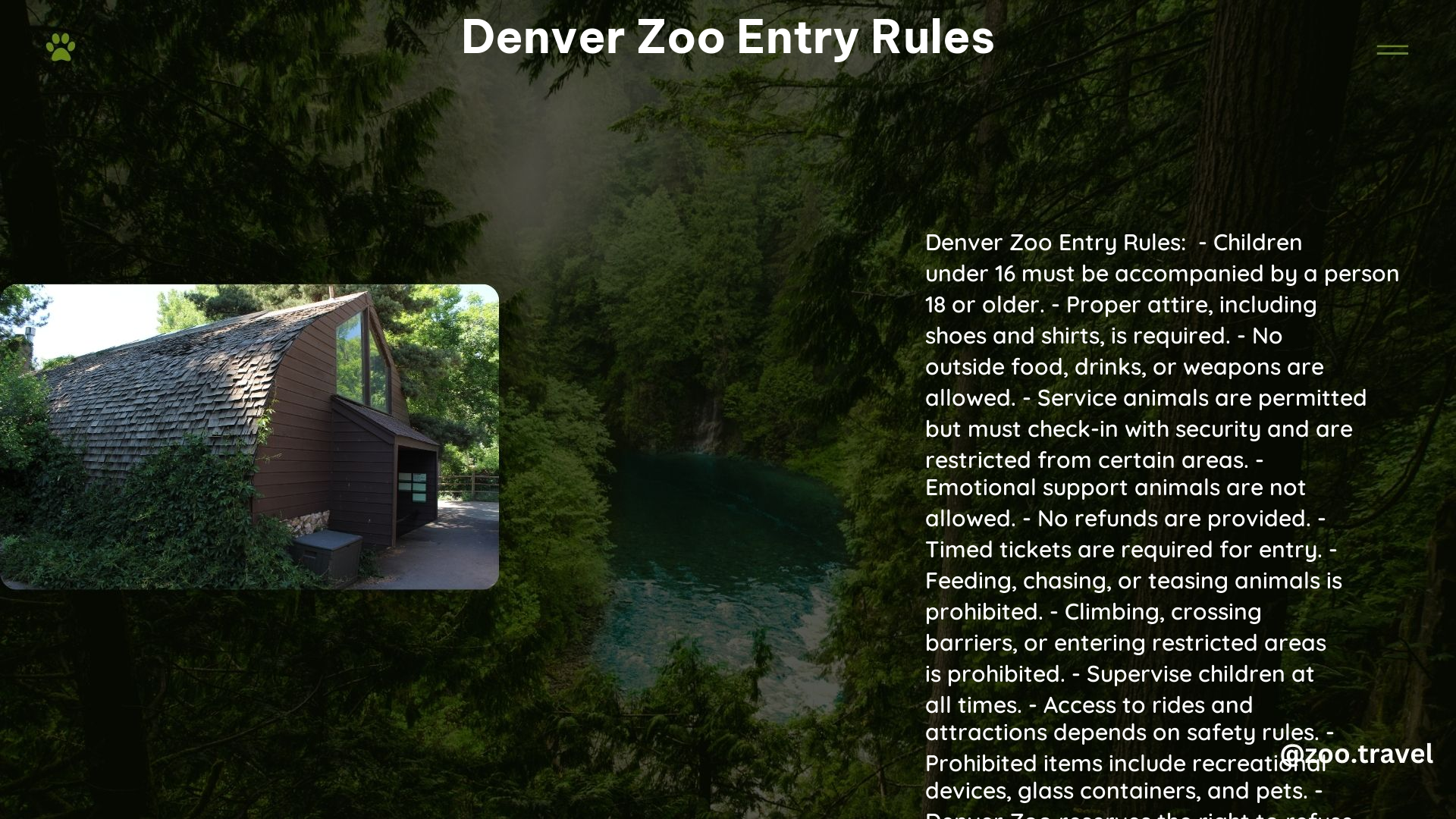 Denver Zoo Entry Rules