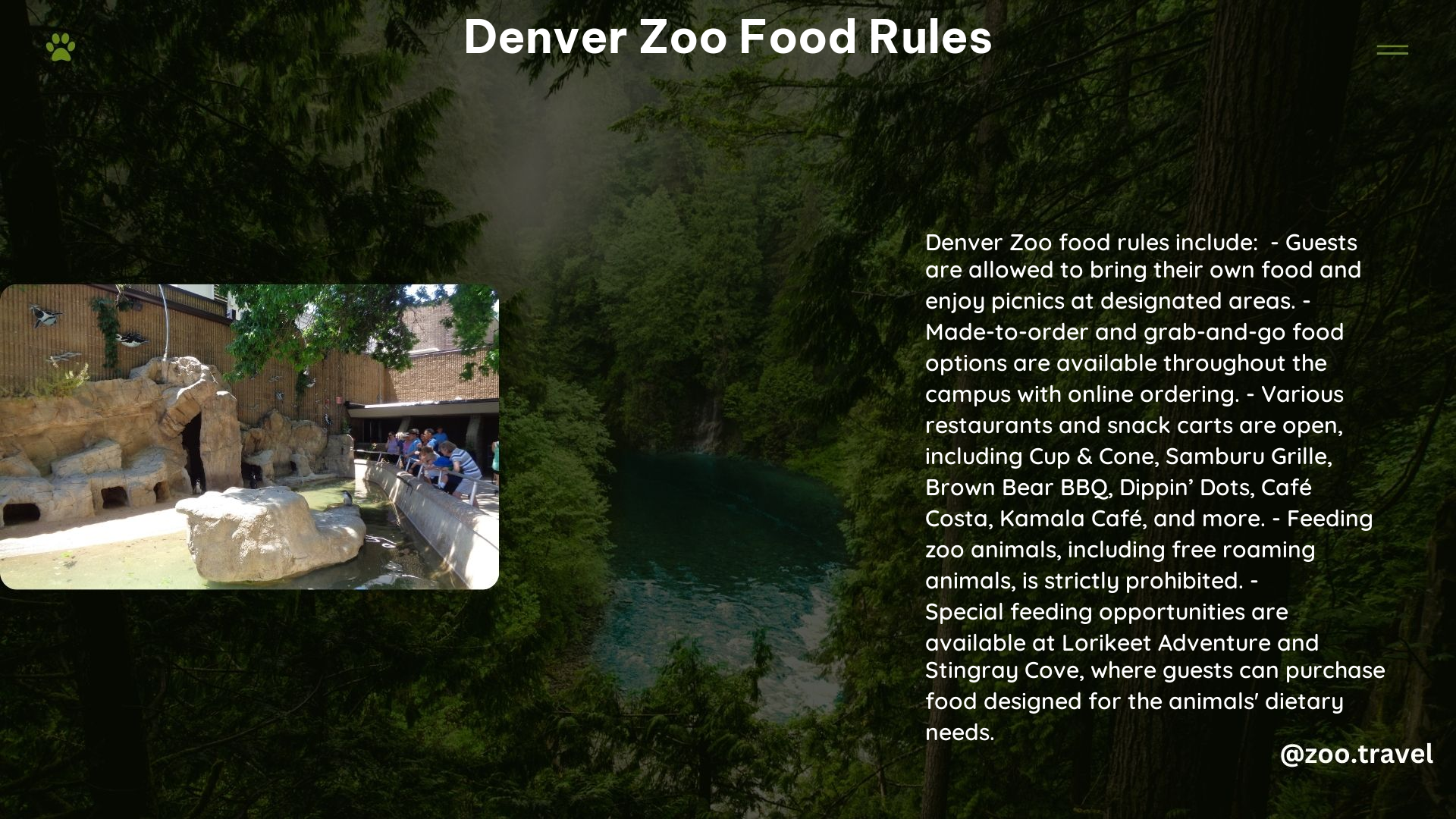 Denver Zoo Food Rules