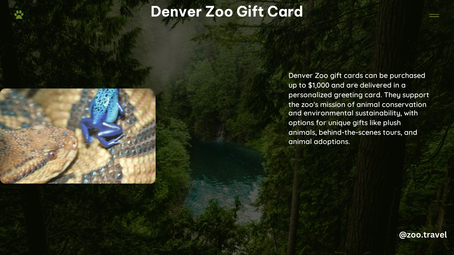 Denver Zoo Gift Card